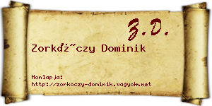 Zorkóczy Dominik névjegykártya